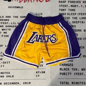 lakers logo shorts